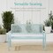 Best Choice Products Indoor Outdoor Steel Garden Bench w/ Geometric Backrest, Foot Levelers